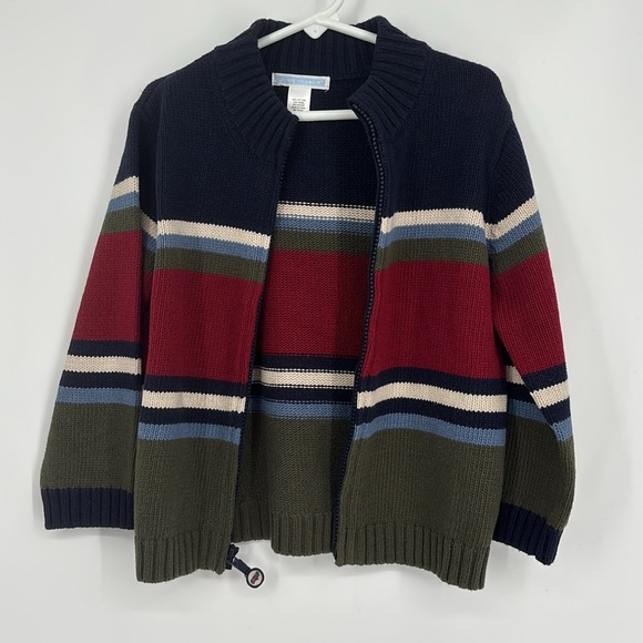 Janie & Jack Striped Wool Blend Full Zip Sweater Kids Size 4T - Picture 3 of 6